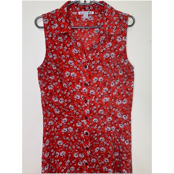 Red floral sleeveless dress - Picture 3 of 5